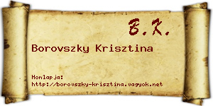 Borovszky Krisztina névjegykártya